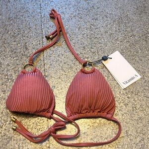 NWT Vitamin A Women’s Bikini Triangle Top Mauve MSRP $90 Size Small